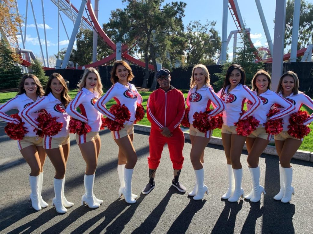 Bryan with the 49er Gold Rush Cheerleaders