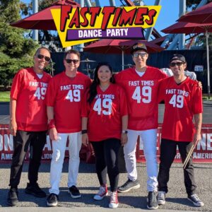 Fast Times 49er Jersey's performing at the 49er games at Levi's Stadium